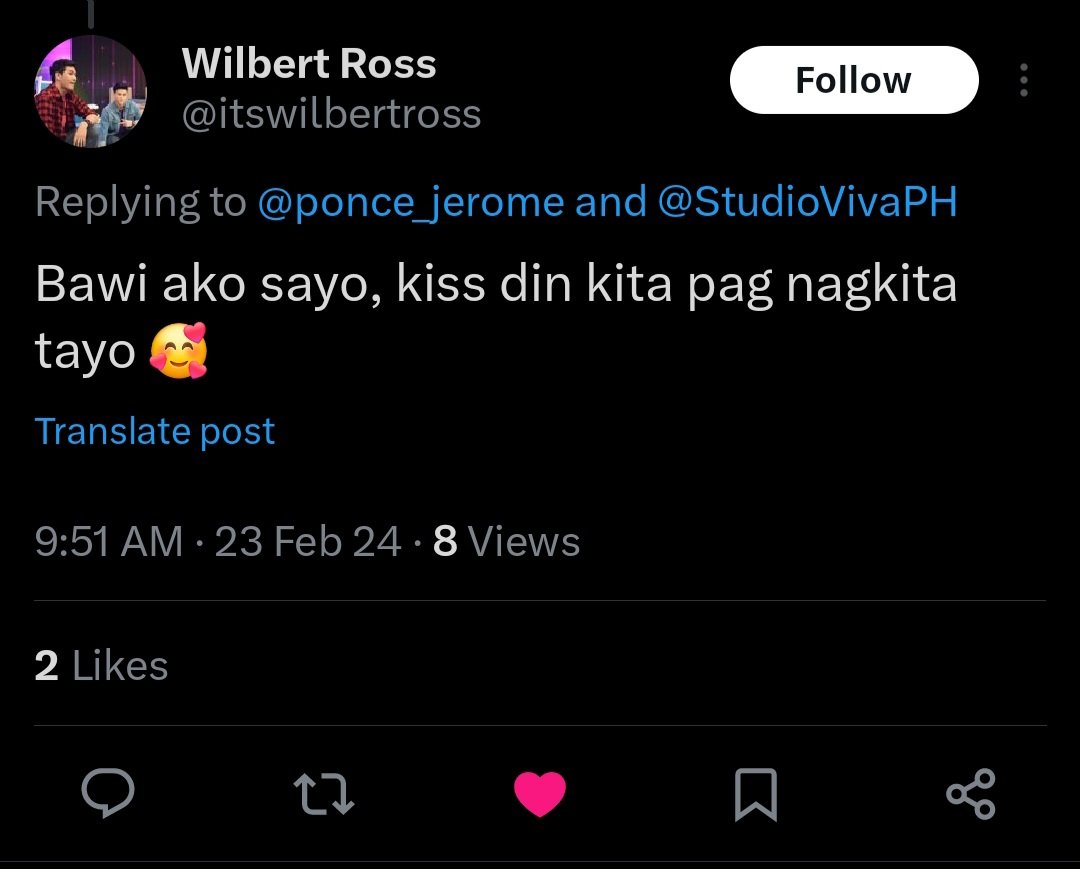 StudioVivaPH's tweet photo. At eto na nga ang pinakahihintay natin na response from Wilbert HAHAHA.
Hindi ata talaga nagselos si Jerome kay Wilbert? Parang kay Krissha ata siya nagselos? π€ HAHAHA kimmy.
#FTLAngPagIbig https://t.co/IMO6cJQ7eg