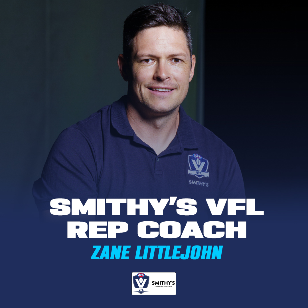 VFL's tweet photo. The coaching panel to lead the Smithy's VFL rep team against the SANFL has been appointed, with Zane Littlejohn locked in as head coach 🤝

➡️ https://t.co/zrTgIqN6gt https://t.co/TqbLnIRnVs