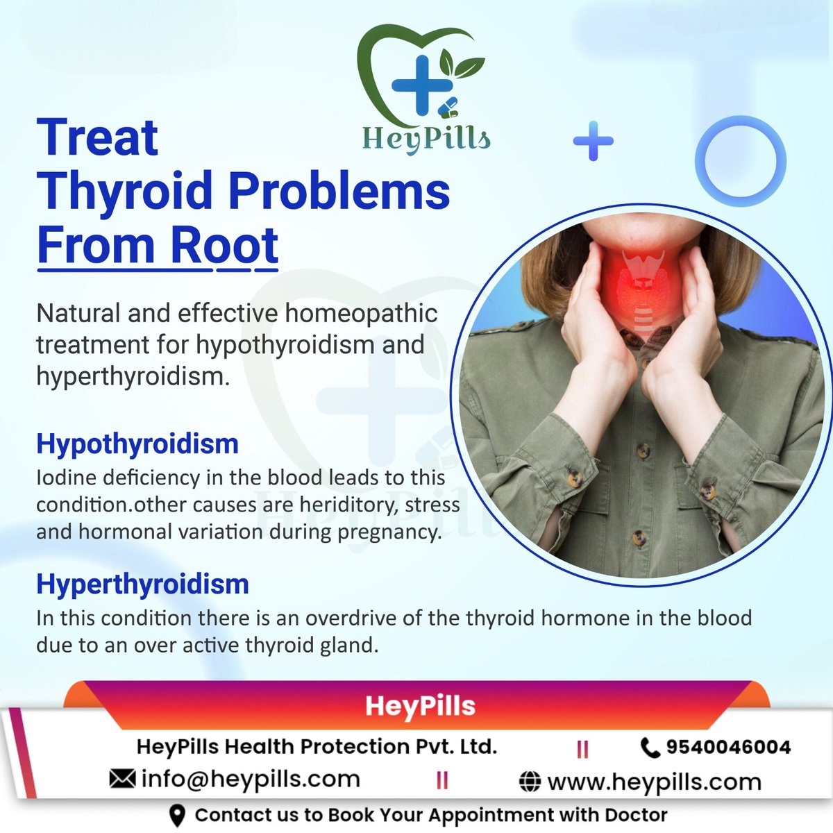 TREAT #THYROID PROBLEMS FROM ROOT
Book our #Online #Consultation Now
+91 9540046004

#HeyPills #homeopathy #homeopathyheals #homeopathicmedicine #homeopathic #homeopathyworks #homeopathyforall #homeopathytreatment #treatment #skincare #skin #clinic #health #hairtreatment #doctor
