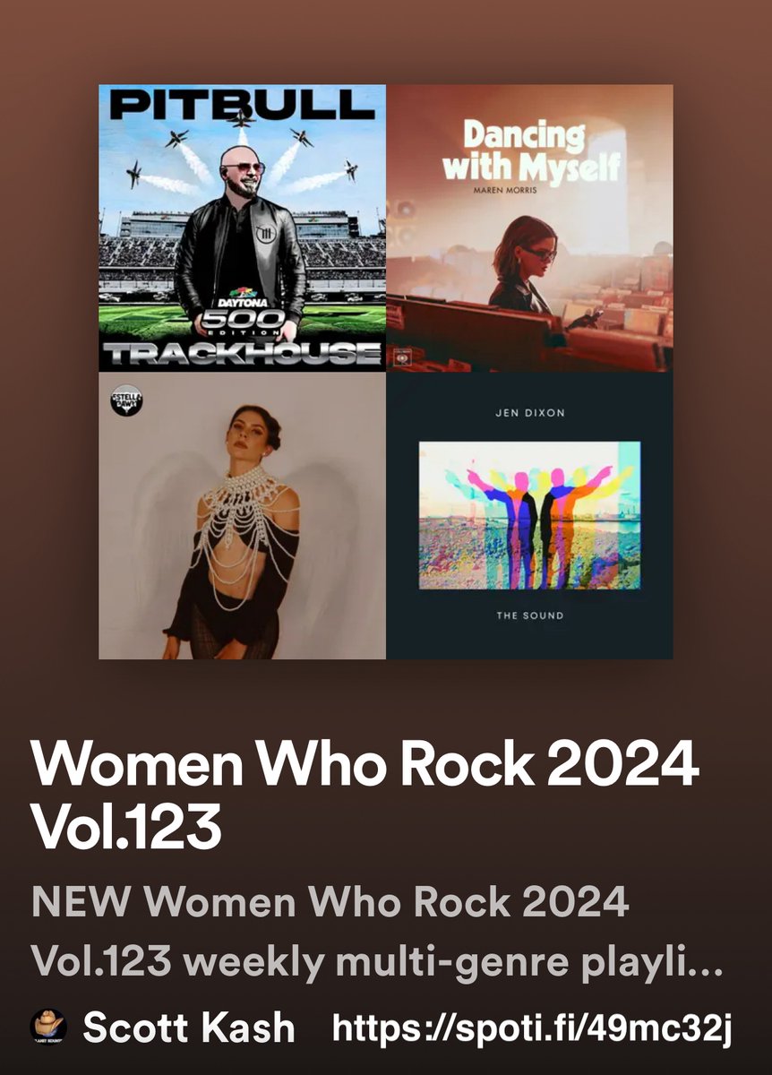 NEW #WomenWhoRock playlist with new releases by
<a href="/ChloeyOfficial/">Chloey Rose</a>
<a href="/Taylor_D_Music/">Taylor D</a>
<a href="/madilynbailey/">Madilyn Bailey</a>
<a href="/aliceoffley/">Alice Offley</a>
<a href="/VKLynne/">VK Lynne</a>
#GabrielleVaughnMusic
<a href="/IAmJimenaArroyo/">Jimena Arroyo</a>
<a href="/StarMadman/">𝑆𝑡𝑎𝑟 𝑀𝑎𝑑𝑚𝑎𝑛</a>
+MORE

#Spotify
spoti.fi/49mc32j

#NewMusic2024 #MultiGenre <a href="/Know_Know44/">KNOW-KNOW44 KNOWER OF KNOWLEDGE</a> @rt_tsb