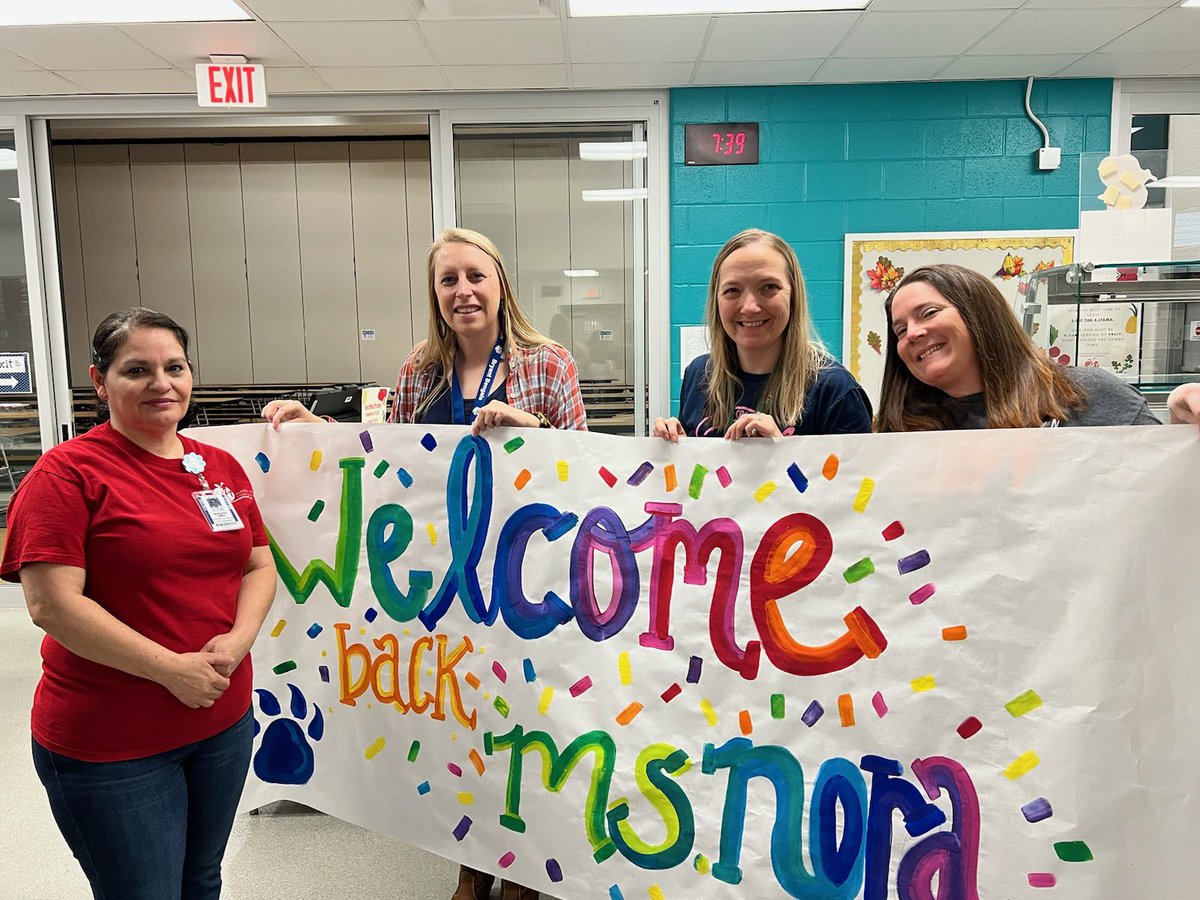 Today we welcomed back Ms. Nora our cafeteria manager.  I know she was so excited to see the students and they missed her so much.  All of our cafeteria workers are so kind and have huge hearts for the students ♥️💚🖤💙 <a href="/BryantElem/">Bryant Elementary</a> #bengalpride
