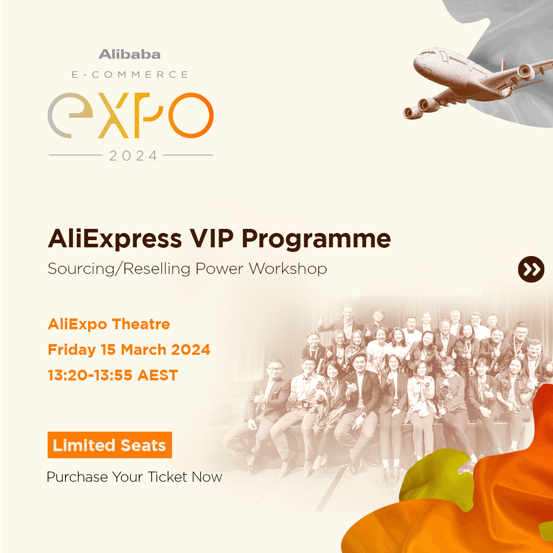 alibaba_anz's tweet photo. Join the AliExpress Sourcing/Reselling Power Workshop, featured in #AliExpo Business Conference. Explore brick-and-mortar and digital opportunities for Aussies, and unlock the gateway to premium Chinese supply chains! Register: https://t.co/HVGYKNi5Vm. #Sydney #Exhibition https://t.co/H7kLNele7f