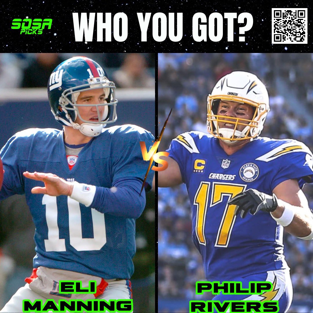 SosaPicks's tweet photo. Eli Manning or Philip Rivers? https://t.co/xOMhLRRwRI