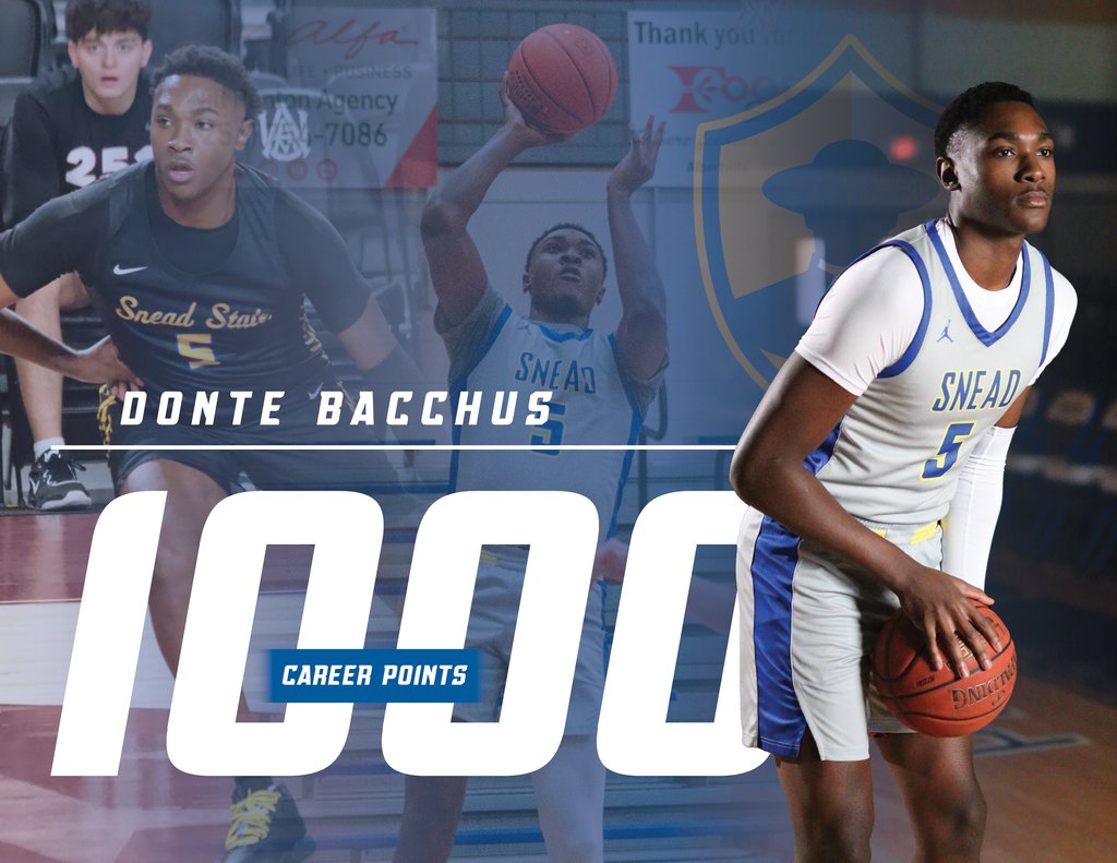 1,000-POINT CLUB: Snead State’s Donte Bacchus scored his 1,000th point as a Parson tonight against Marion Military Institute. Bacchus, a 6’6” sophomore forward from Homewood, leads the ACCC Division II Conference in scoring, averaging 22 points per game. Congrats, Donte!