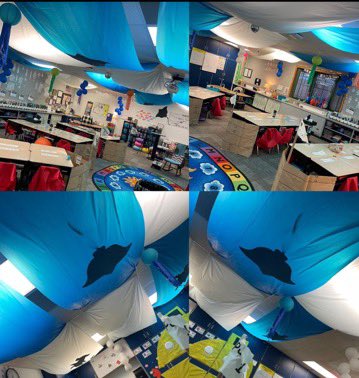 February is a great time for a room transformation. I enjoyed visiting @MrsBowen5 Donut Shop as her students worked on several challenges to review math concepts. @MissGrove_ ocean transformation is so much fun! Seriously, check out those sting rays! #LPSelma #BeTheWildCard