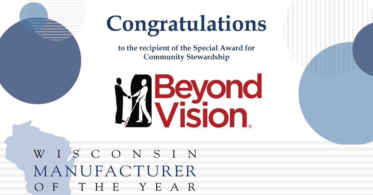Congratulations to the winner of the Special Award for Community Stewardship, Beyond Vision! #WIMOTY <a href="/BeyondVision_WI/">Beyond Vision</a>
