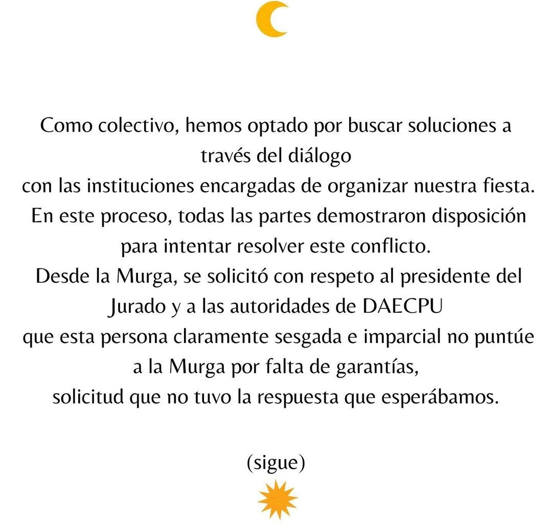 CarnavalU17's tweet photo. Tremendo comunicado de La Trasnochada. https://t.co/Y5Cs6cL3nj