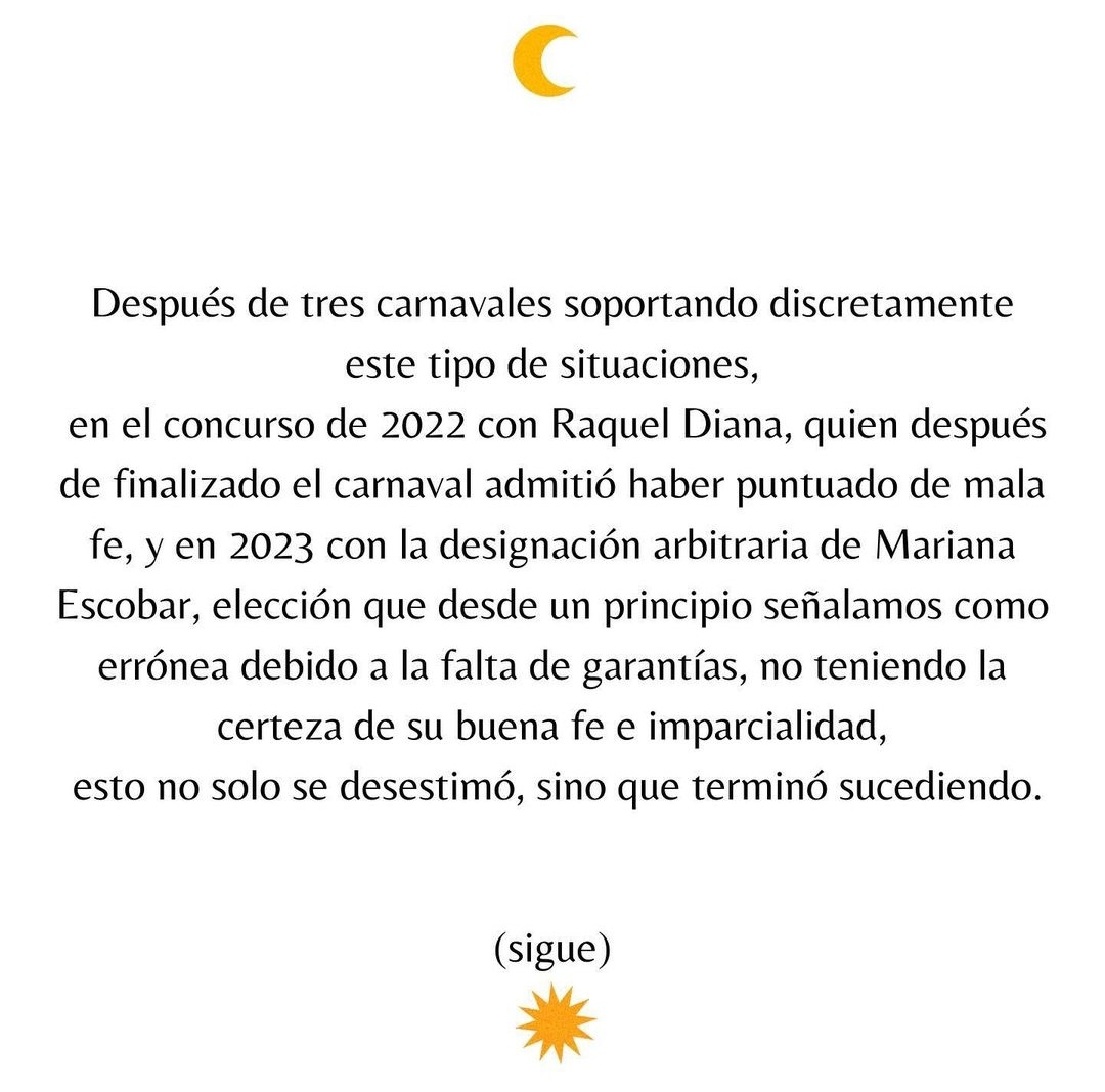CarnavalU17's tweet photo. Tremendo comunicado de La Trasnochada. https://t.co/Y5Cs6cL3nj