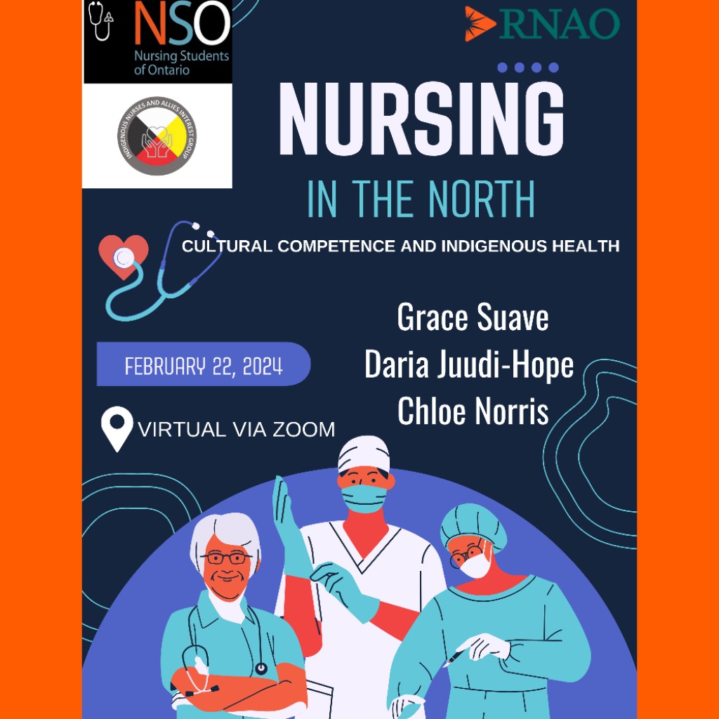 The student arm of the @RNAO, @NursingStudentO & @inaig_rnao hosted an event about Nursing in the North -  #IndigenousHealth
Thank you for our speakers @gracesuvaRN, @Daria_A_JH & @chloenorris_ & lead organizer @SLC_BScNStudent 💗

@DorisGrinspun
@ClaudetteHollow
@LhamoDolkar2023