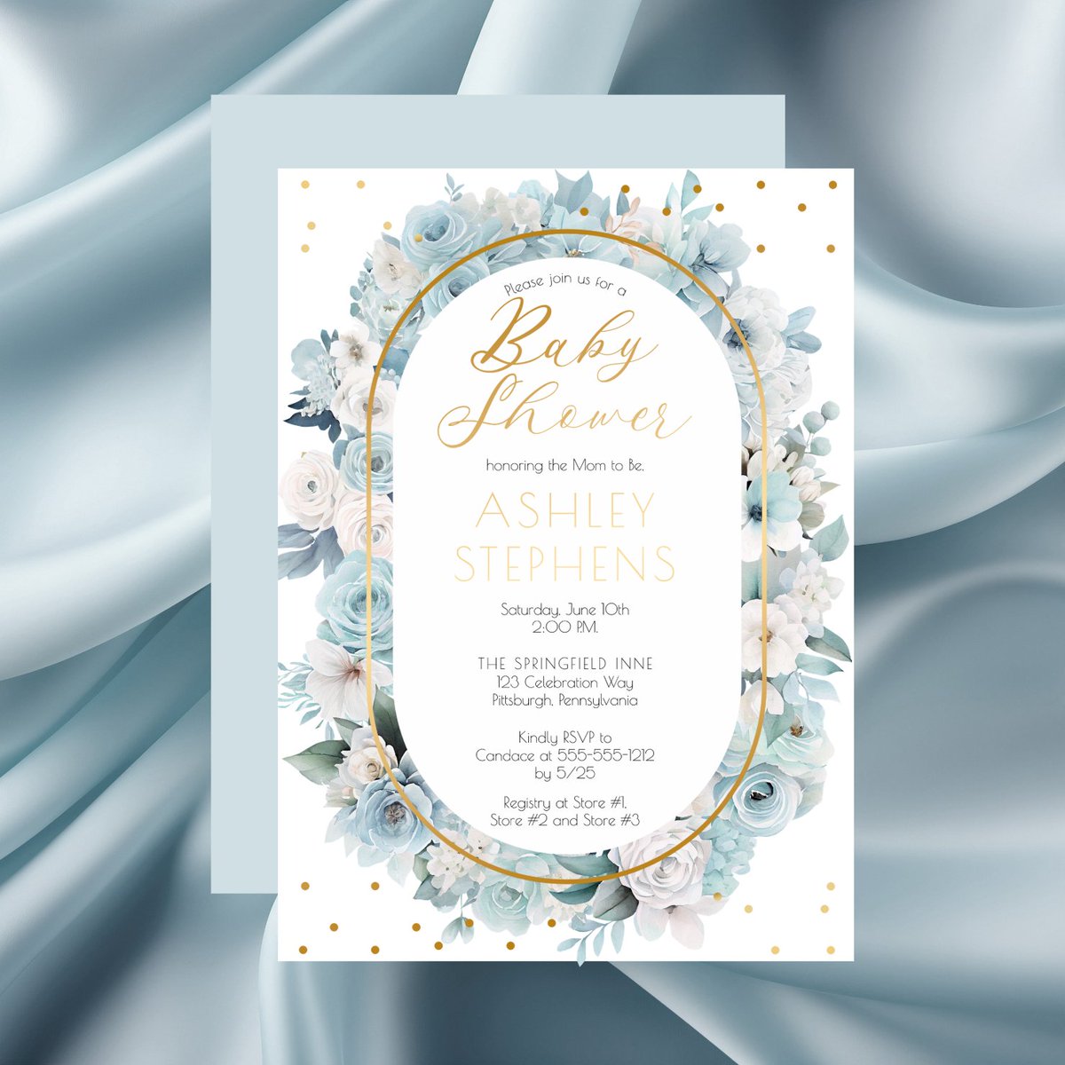 Elegant Blue and White Floral Boy Baby Shower Gold Foil Invitation
zazzle.com/elegant_blue_a…
#bluefloral #boybabyshower #babyshowerinvitation #girlbabyshower #genderneutralbabyshower #goldfoil #realfoil #elongatedoval #frame #golddots #elegant #watercolor #holidayhearts #zazzlemade