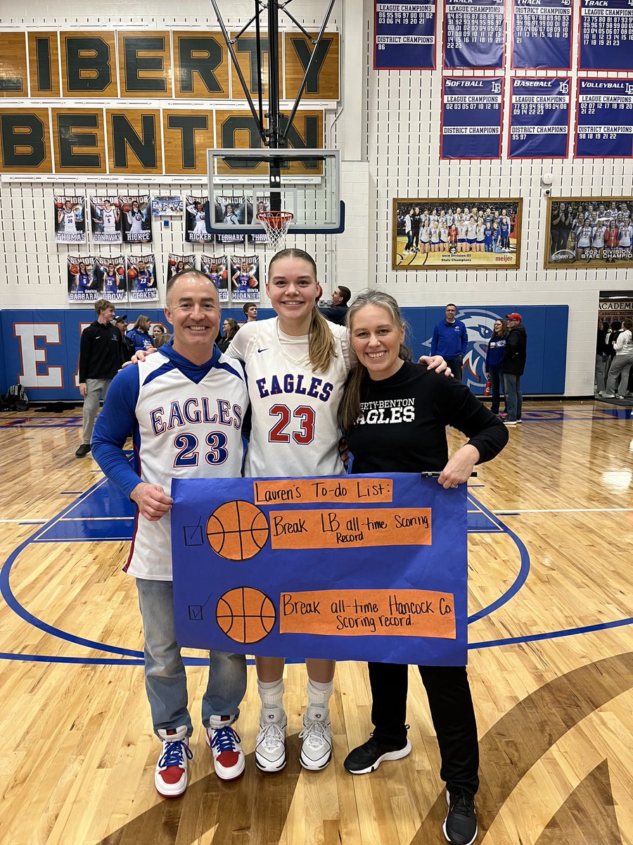 Congratulations <a href="/GerkenLauren/">Lauren Gerken</a> on not only becoming Liberty Benton High School’s all time leading scorer but also becoming Hancock County’s all time leading scorer girls and boys!!
#volleyballstatechamp
#futurebgfalcon
<a href="/JulieToddMath/">Julie Todd</a> <a href="/BGSU_Athletics/">BGSU Athletics</a>