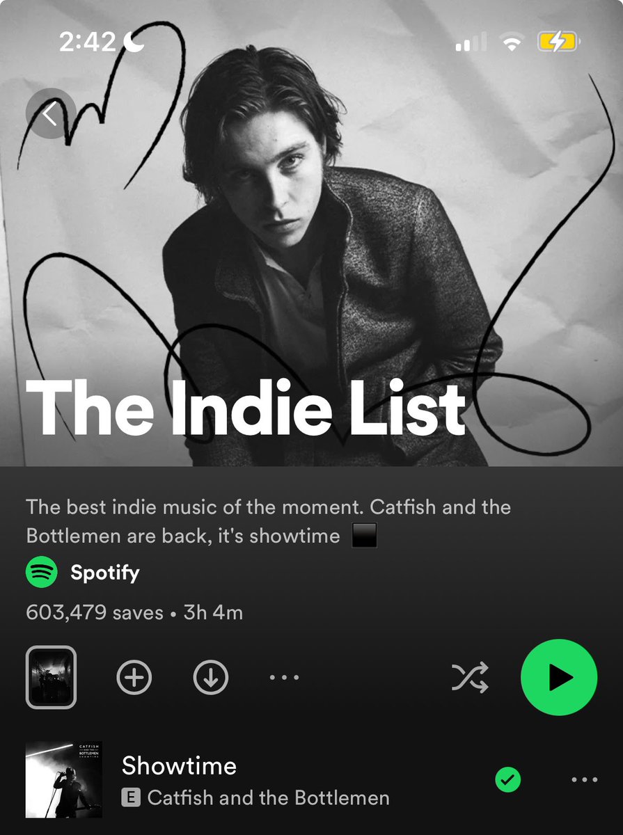 ANOTHER NEW PHOTO OF VAN ON THE INDIE LIST PLAYLIST ON SPOTIFY!