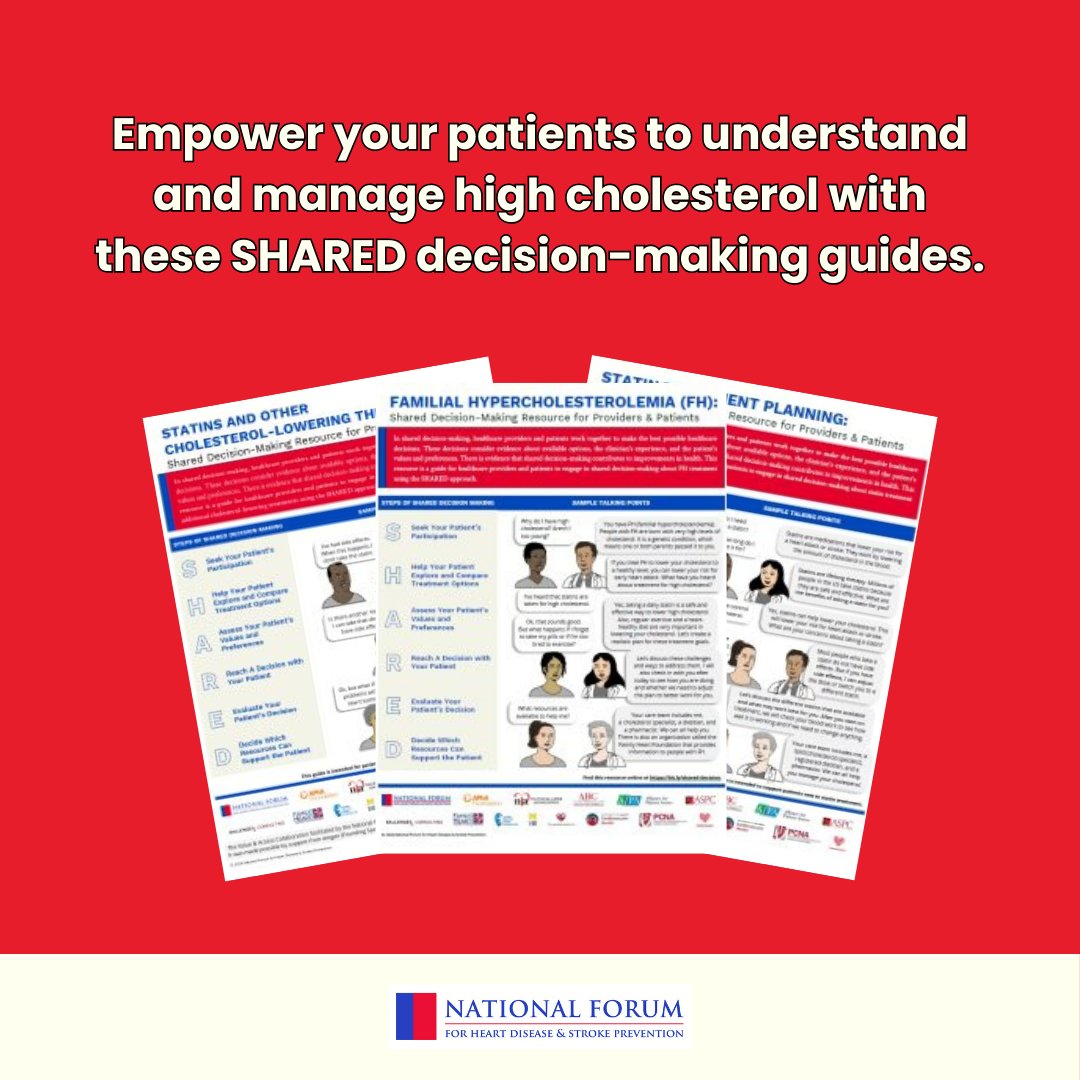 🏥Healthcare providers, are you looking for a new tool to improve patient outcomes and conversations about #HeartHealth?

Check out the updated SHARED decision-making guides.

➡️Download now: bit.ly/shared-decision

#HeartMonth