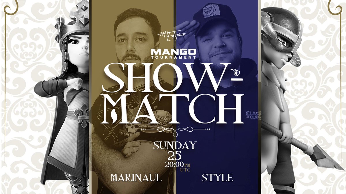 Everything is ready! 🥭
  Are you ready? 🔥🔥 

Day: 📆 Sunday 25 
Hour: 🕓 20:00pm UTC 
Streamers: 

🇧🇷 <a href="/marinaul/">marinaul</a> 
🇪🇸 <a href="/Style_coc/">Style</a> 

✍️🔆We will have gifts at the live shows