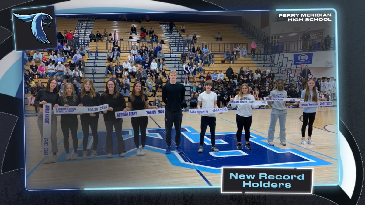 It was a great halftime as many Falcons were recognized for breaking school records. Swimming, Track, &amp; Cross Country all have new names on the leaderboard.