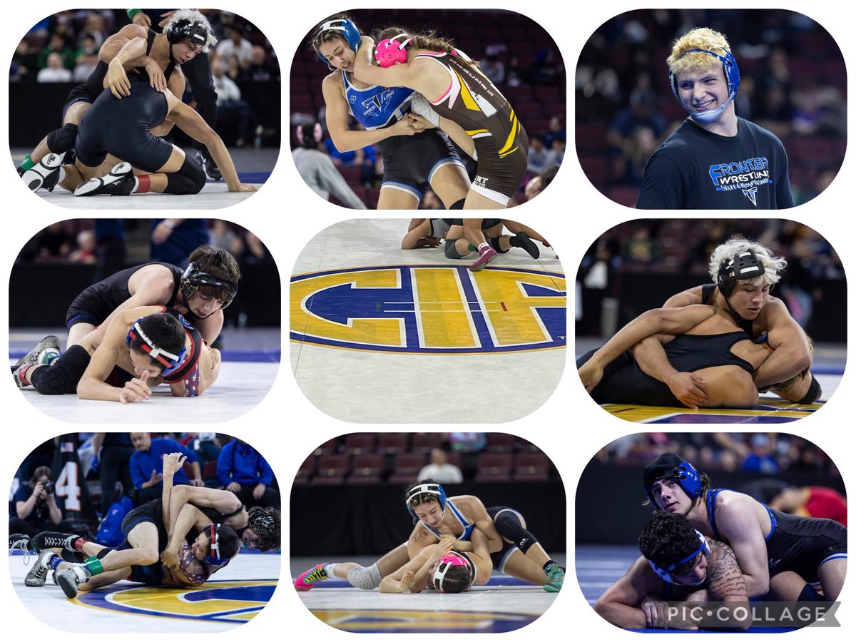 FrontierTitans's tweet photo. FRONTIER Wrestling
at the 2024 California STATE Wrestling Championships!  Thank you @KernHighNetwork for the outstanding pics!
🔵⚫️⬆️ https://t.co/ZVnv8Ig2Cz