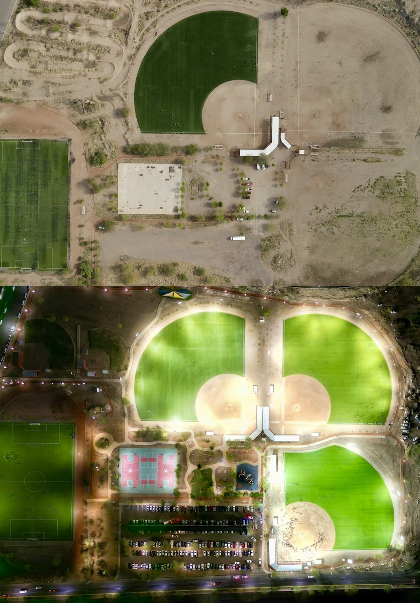 tonoastiazaran's tweet photo. ¡Esto es transformación!
Esto es el antes y después de El Cárcamo, donde inauguramos el Campo 3 esta tarde. ⚾️
#HermosilloCRECE https://t.co/mJLTp5jqUT