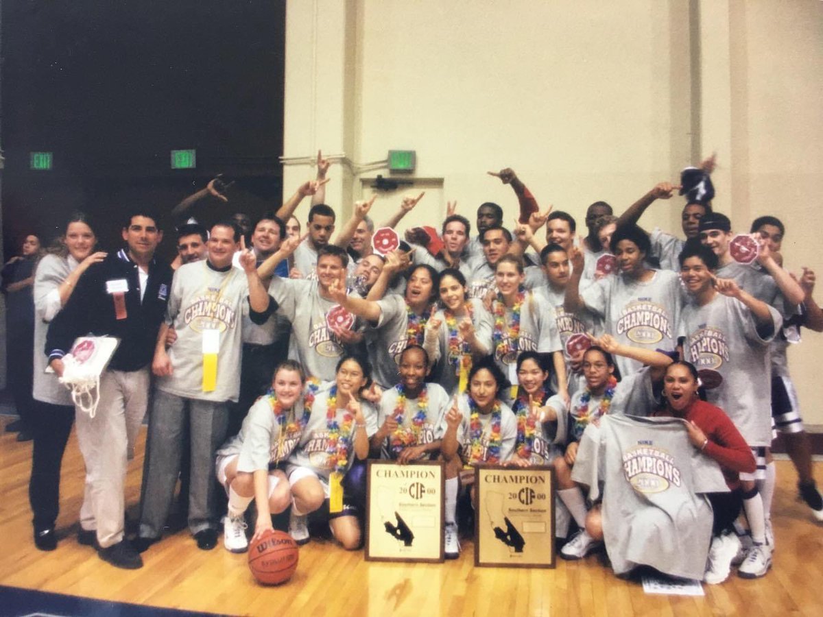 Today’s #TBT revisits this moment on March 3rd, 2000, when both girls and boys team pose for pictures together after winning CIF-SS Division 5AA championships on the same day. We are ready to remake basketball history. #FearTheHalo