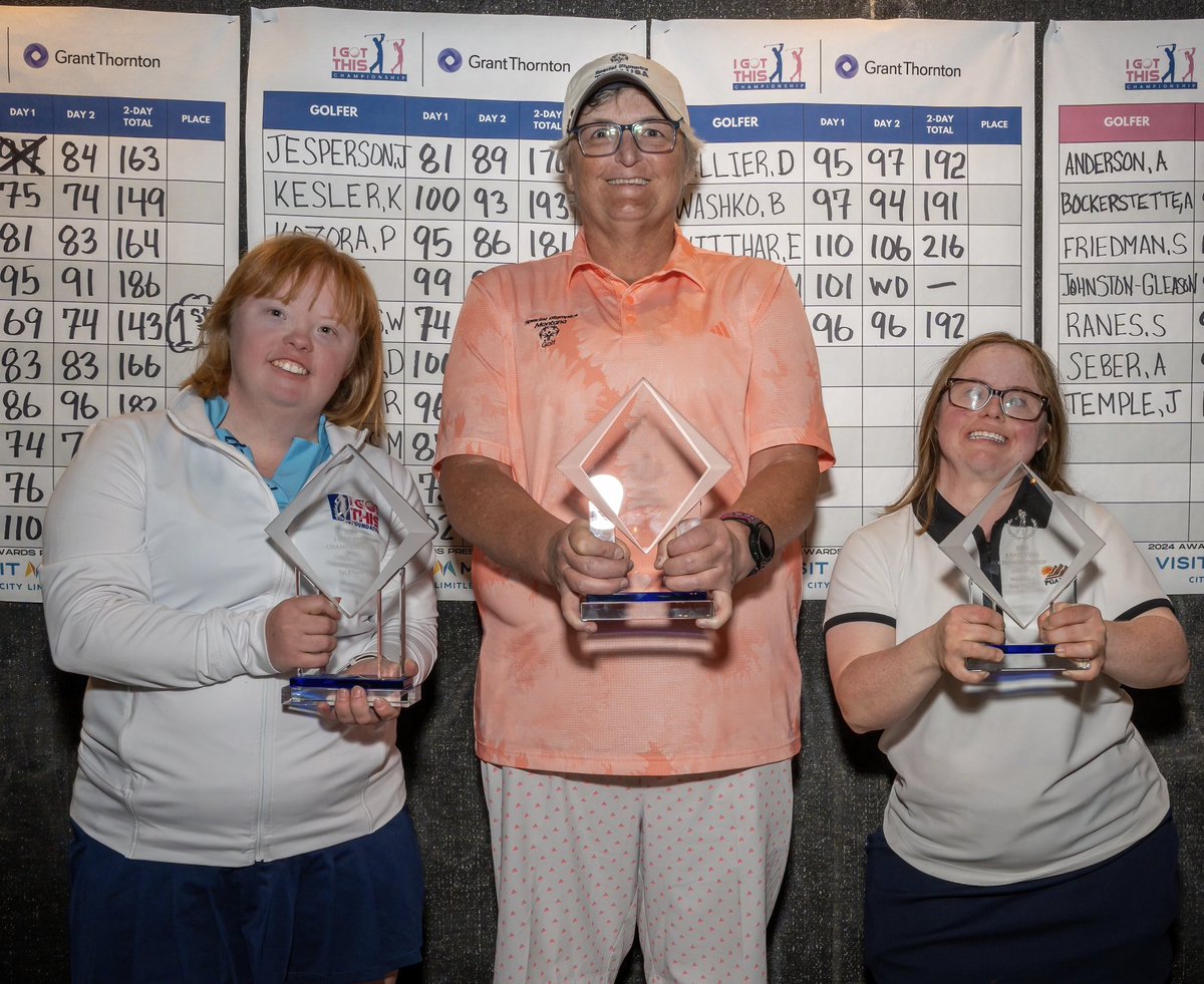 I GOT THIS Foundation (@igotthisfdn) on Twitter photo Let’s hear it for the ladies! Congratulations to the 2024 I GOT THIS Championship Women’s Division winners! 🥇<a href="/AmyGolfsNDances/">Amy Bockerstette</a> (AZ), 🥈Stacey Johnston-Gleason (MT), 🥉Alison Seber (NJ) 🏌️♀️👏🏻⛳️ Let’s hear it for the ladies! Congratulations to the 2024 I GOT THIS Championship Women’s Division winners! 🥇<a href="/AmyGolfsNDances/">Amy Bockerstette</a> (AZ), 🥈Stacey Johnston-Gleason (MT), 🥉Alison Seber (NJ) 🏌️♀️👏🏻⛳️