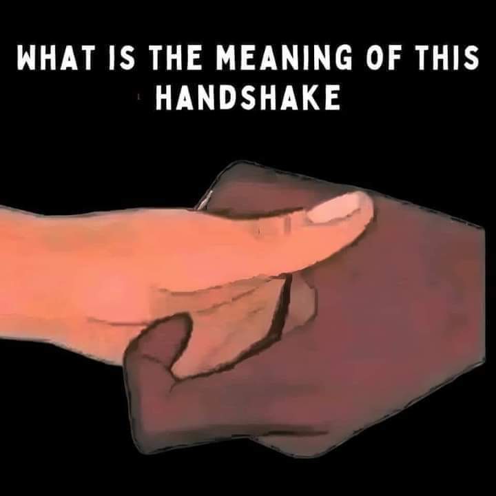 what is the meaning of this type Of handshake... tell in comment...