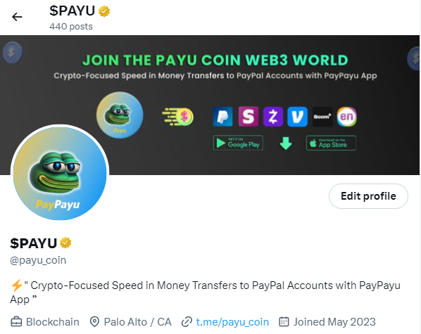 We have great news 🎉 Payu Payments Limited Liability Company twitter corporate company approval has been completed. 🥇 We will soon apply for Payu coin to Twitter crypto payment systems 🔥 #payu #payucoin $payu #paypayu