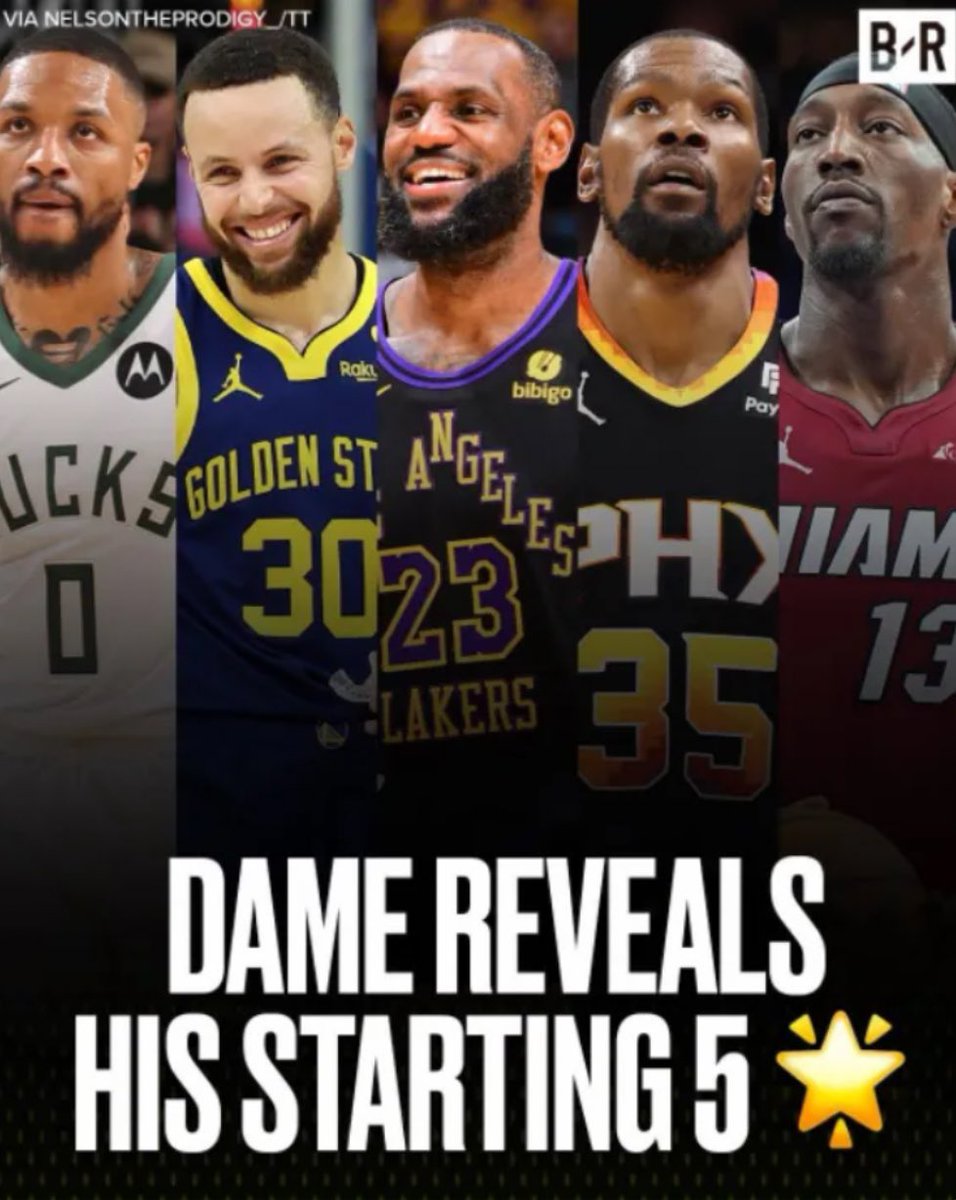 NBAentame's tweet photo. 2024オールスターでMVPを獲得したリラードが試合後のインタビューで、現役でベストスタメンは
リラード自分自身、カリー、レブロン、デュラント、アデバヨ
と答えたら、現地のファンからちょっと批判受けてるらしい😂
#NBA #NBA情報　#カリー　#レブロン　#デュラント https://t.co/K3UWkYiSAF