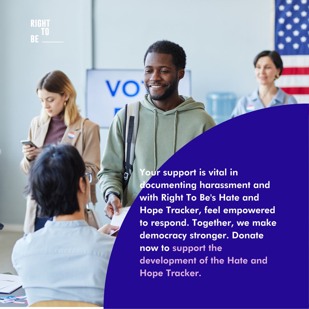 righttobeorg's tweet image. Support Right To Be&apos;s Hate and Hope Tracker. Your donation helps fight voter harassment, making every vote count. Join us. give.righttobe.org/give/557412/#!…

#EndVoterHarassment #DonateForDemocracy