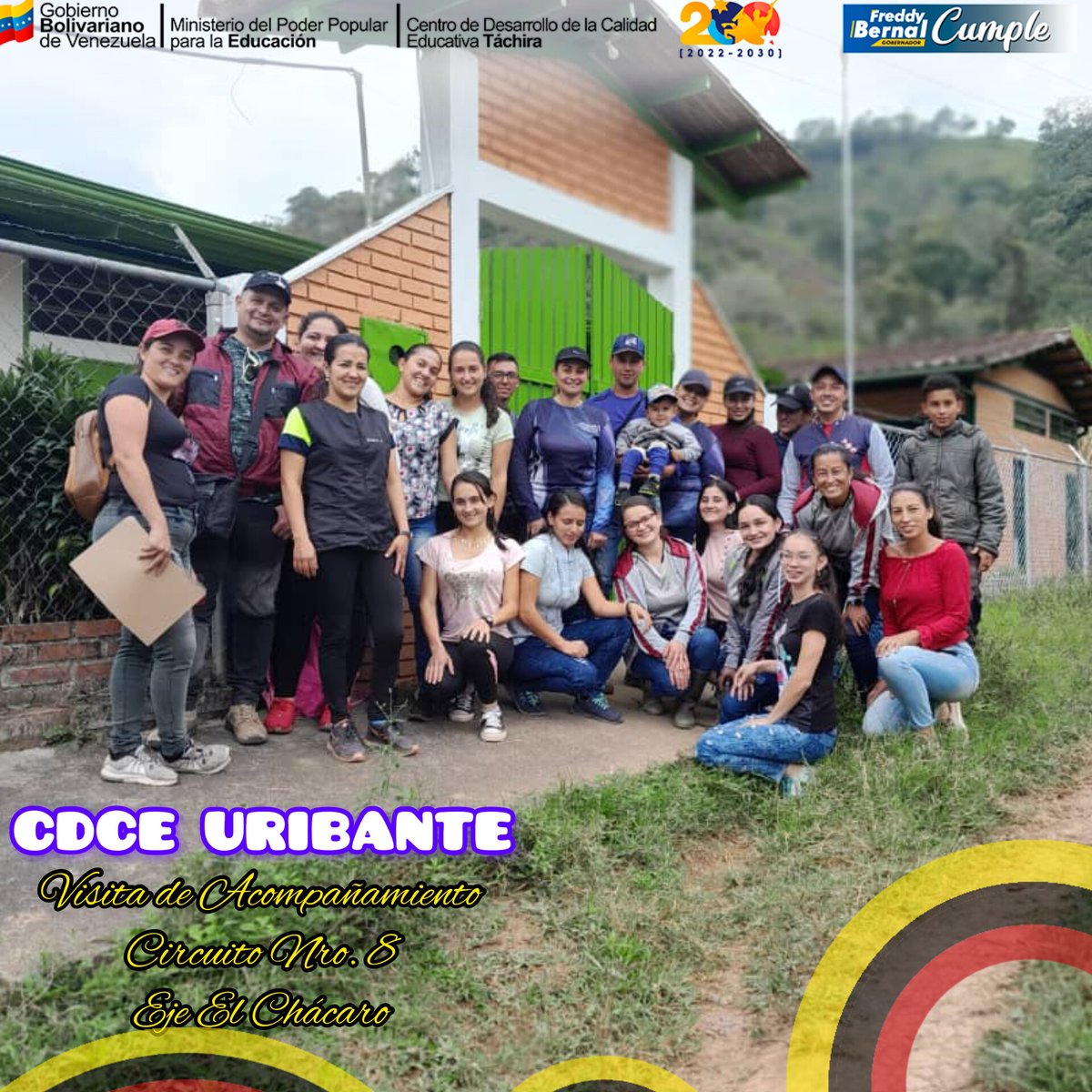 #22DeFebrero 🇻🇪 El equipo del CDCE URIBANTE realizó visita de acompañamiento a las instituciones educativas del Circuito 8. 

¡Somos educación de calidad!

#ProducirParaVencer 

<a href="/NicolasMaduro/">Nicolás Maduro</a> 
<a href="/_LaAvanzadora/">Yelitze Santaella</a> 
@MPPEDUCACION 
<a href="/Berzabethg1/">Berzabethgandicaoficial</a> 
<a href="/CDCETachira/">CDCE Táchira</a> 
<a href="/Alexis_J_Castro/">Alexis Javier Castro</a>