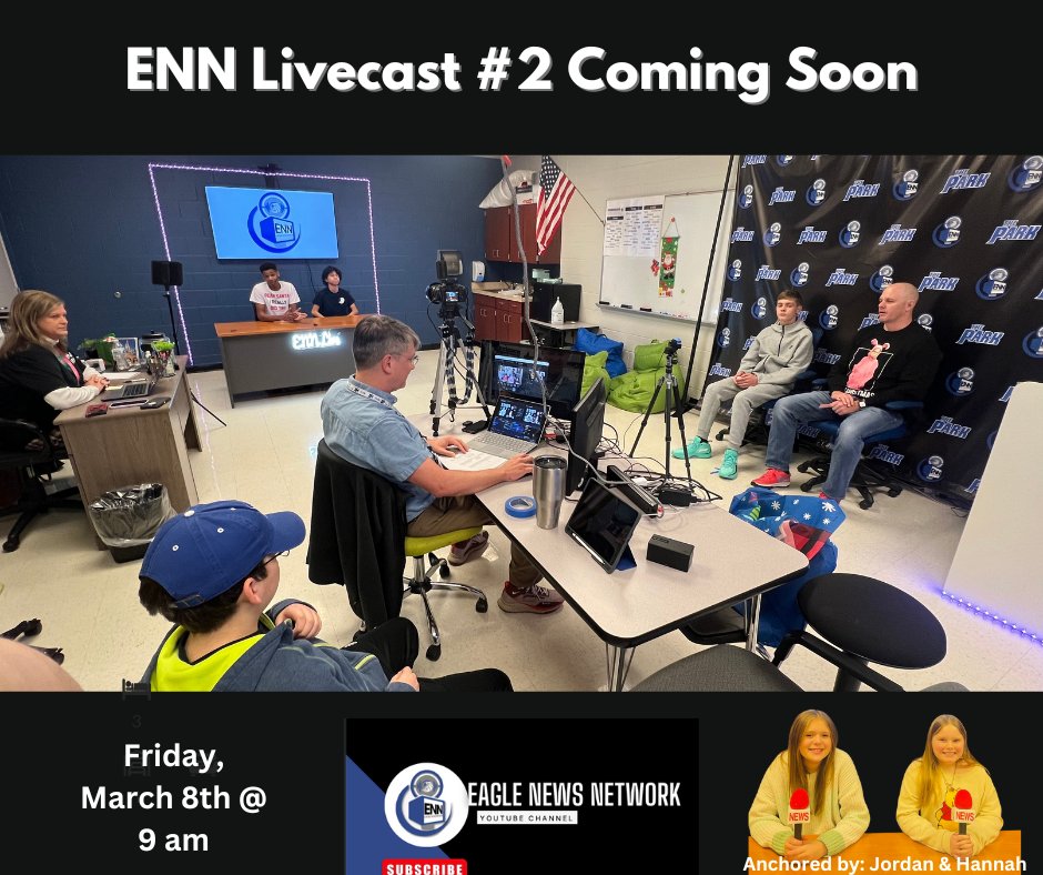 Our 2nd livecast of the year is coming up on Friday, March 8th at 9 am! Be sure to go to youtube.com/@EagleNewsNetw… and subscribe to our channel! By doing this, you will receive a notification when our episode is starting. Thank you for supporting the Eagle News Network!