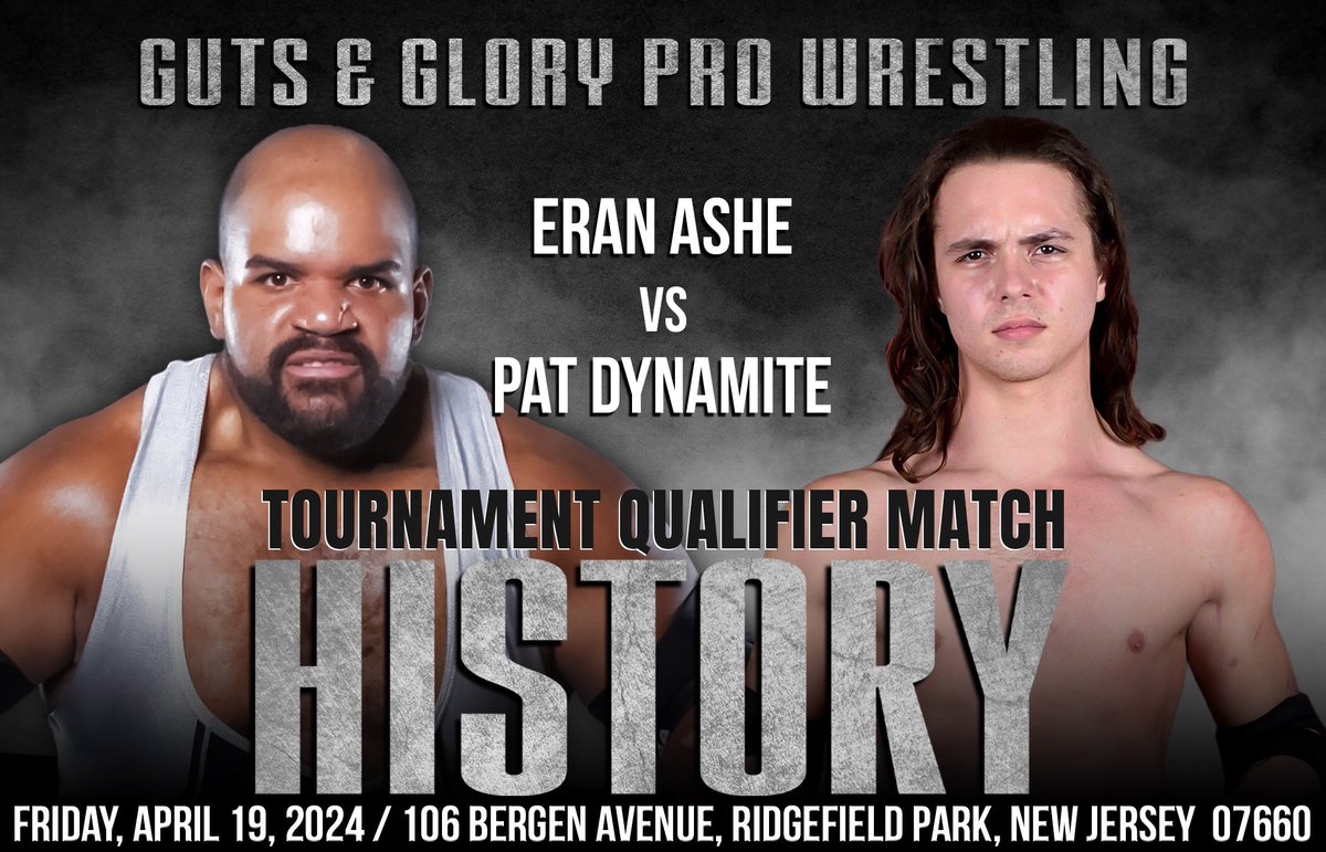 🚨 MATCH ANNOUNCEMENT 🚨 Stepping up to the plate to take on the Northeast powerhouse #EranAshe Pat Dynamite is ready to bring the fireworks to Mr #1 @EranAshe1 Friday April 19th 👇 ticketstripe.com/HISTORY