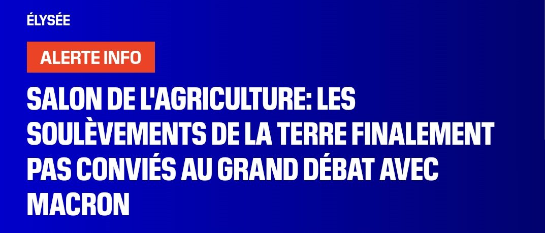 lessoulevements's tweet photo. Arnaud Rousseau a fait pression pour ne pas se retrouver face à nous et Macron s'est couché. 

Qu'il soit rassuré : nous n'aurions pas participé à cette supercherie, mais merci pour le spectacle !

Notre communiqué du 30/01 sur le mouvement agricole : https://t.co/EKUrEs3i1X

1/3 https://t.co/CsBYviyTdU