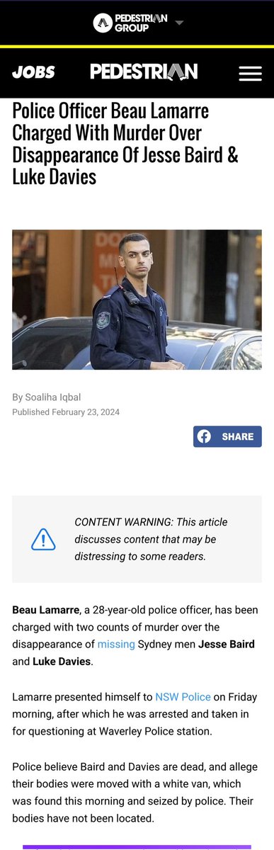 SerkanTheWriter's tweet photo. 🚨 WATCH: Killer NSW Cop attacked Indigenous Man in 2020, went unpunished and has now allegedly murdered two men 🚨

NSW Police officer Beau Lamarre-Condon should never had access to police weapons after this shocking incident in 2020.

But NSW Police did their own "internal investigation" and cleared him. 

Mr Lamarre-Condon - who is alleged to have stalked and then murdered his ex-partner and his boyfriend using a police gun - is the son of a senior NSW police officer.

Research shows police to be involved as perpetrators of familial and relationship violence much higher than the community averages.