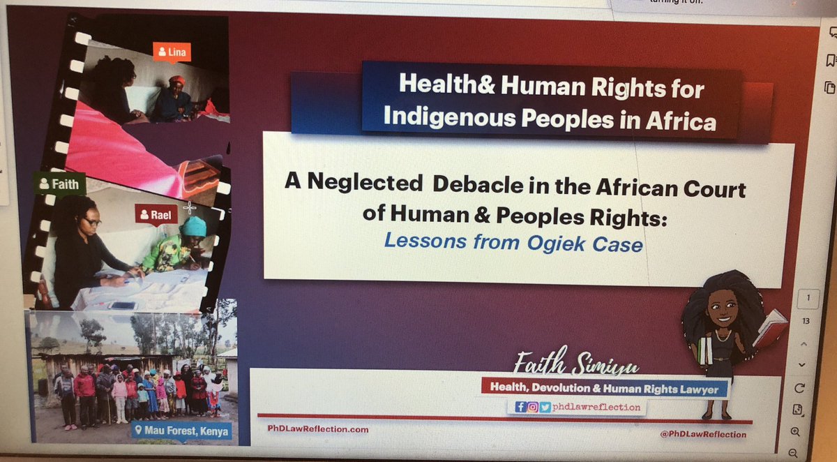 Excited as I prepare for @AfricaHealthLaw inaugural workshop on 'Legal Research, Writing & Publishing for health & Human Rights in Africa' where I present my paper on the #indigenoushealth in #Africa using  illustrations from  Ogiek case's #righttohealth litigation @court_afchpr