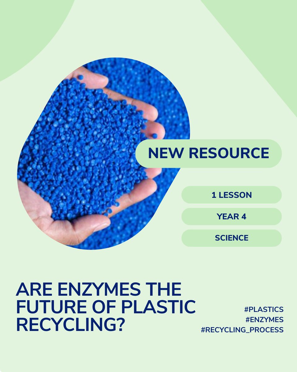 It’s ‘What’s New at Cool?’ time! Find out about plastics and how enzymes can be used in the recycling process in our ‘Are Enzymes the Future of Plastic Recycling?’ lesson (Year 4, Science) - designed with @PlanetArk and @samsara_eco. 👉️ go.cool.org/48j8s3y