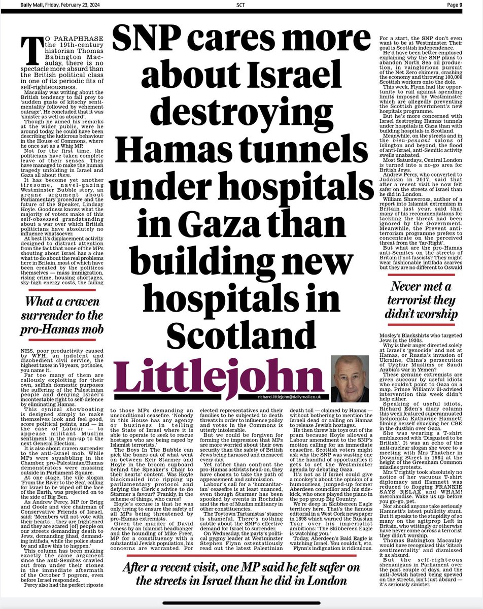 The Toytown Tartanistas’ stance is shameful. There’s nothing subtle about the SNP’s effective demand for Israel to surrender.