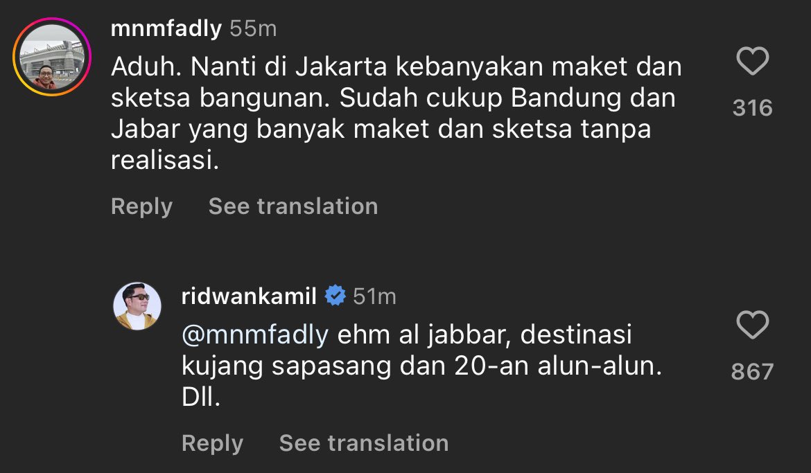 No way he really thought Al-Jabbar is a proper urbanist legacy. The old Ridwan Kamil we all revered is truly died dead.