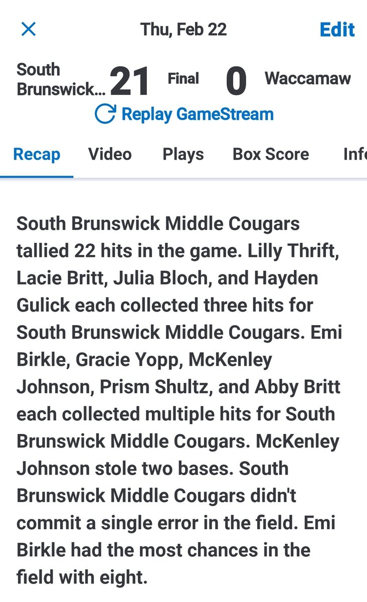 SCULNU2's tweet image. So proud of this Group Keep Grinding #BuiltDifferent  #GetBigDoWork @SBMSCougars getting it done #softball