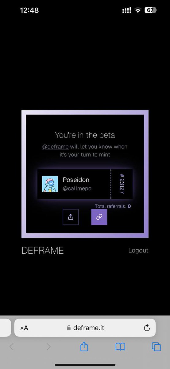 SĂN WL BETA DEFRAME   
👉 deframe.it/?ref=217091 
Đăng ký tài khoản: warpcast.com/callmepo/0x71c…… #farcaster 

#SocialFi #deframe #Whitelist #warpcast