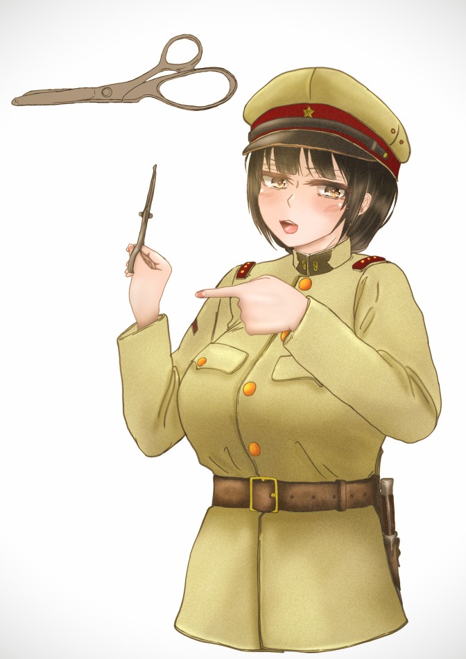 1girl uniform military military uniform imperial japanese army solo hat  illustration images