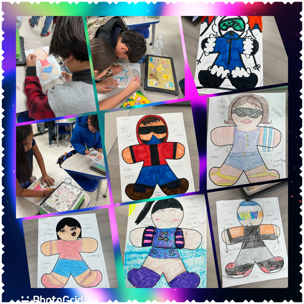 Paper doll prediction was our intro to Weather & Climate. Students designed a doll dressed for all types of weather which led to a gallery walk. We enjoyed seeing all the designs for all types of weather! @AlarconElem #SEISDPeoplePassionPurpose #engage #Science