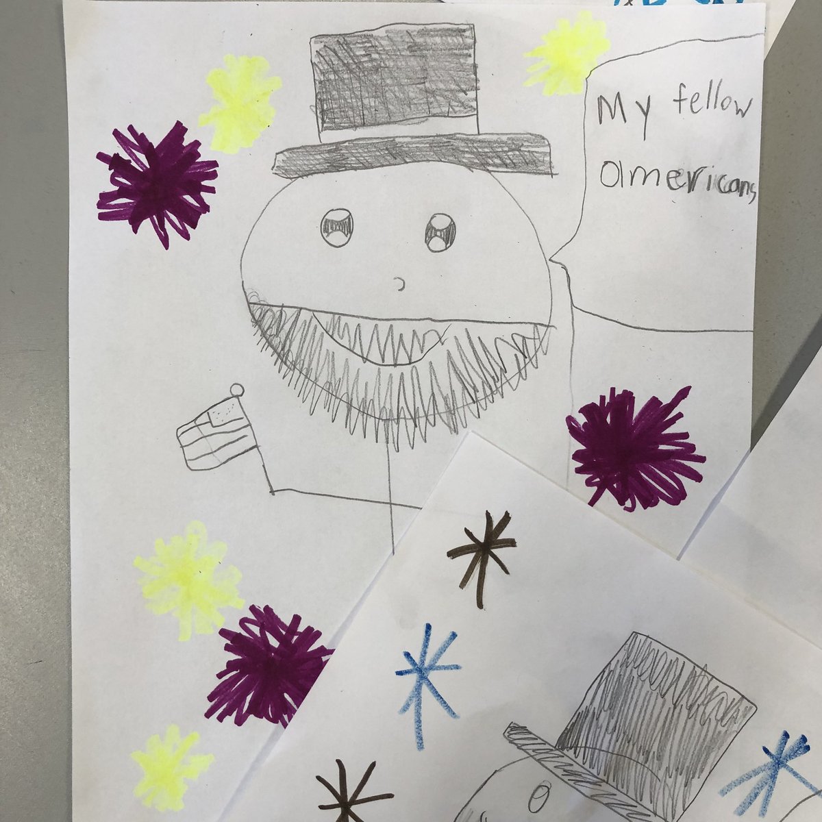 HoyasInEd's tweet photo. Well, Mr. President, we just needed to work unplugged for this algorithm🇺🇸

Have older CS students create Post-it commands for younger CS students to follow for some #PresidentsDay fun. 

#CSTAMD #MDCSES #AppleTeacher https://t.co/IltCqcJAaC