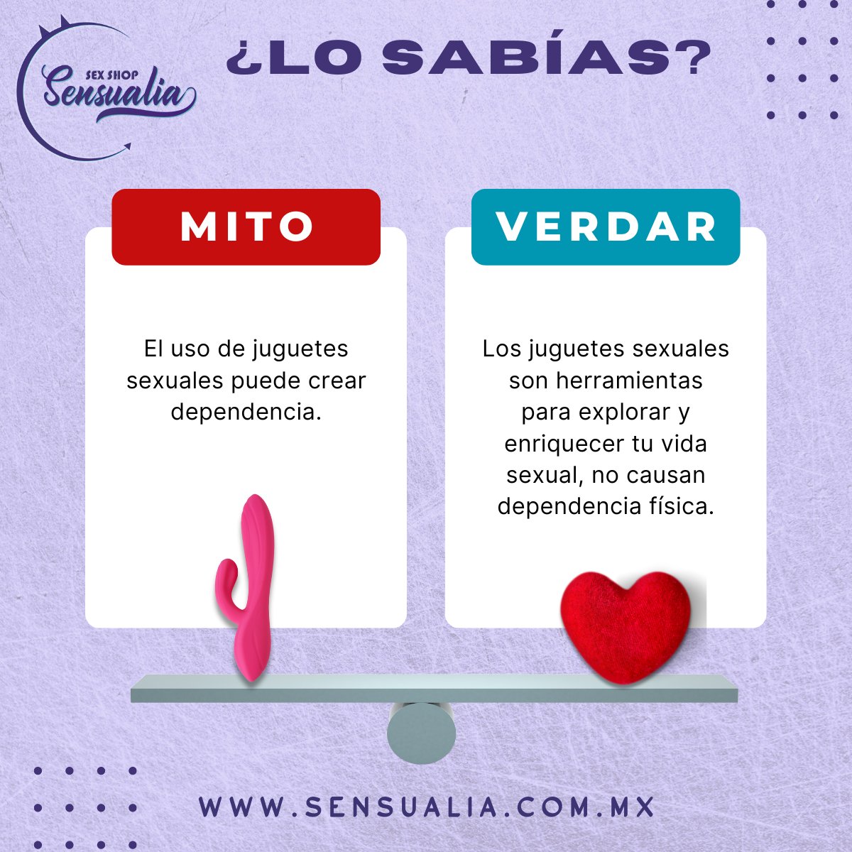 SensualiaShop's tweet photo. ¿MITO O REALIDAD? 🌈💡
Desmontamos los mitos y te revelamos las verdades sobre la sexualidad y el placer. ¿Listo para descubrir qué es cierto? 

MITO SOBRE LOS JUGUETES ERÓTICOS Y LA DEPENDENCIA:

Explora más verdades en nuestra tienda 👇
🌐 https://t.co/H79caLKAQc

#Sensualia https://t.co/3NkSmRlt07