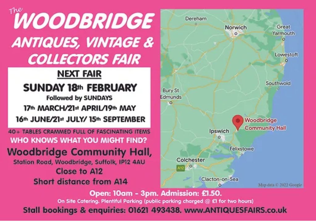 gnbfairs's tweet photo. This Sunday in #Woodbridge #Suffolk. Hope you can join us. #Antiques #Vintage #Vintagefairs #Antiquesfairs https://t.co/y2HCrC9g0c