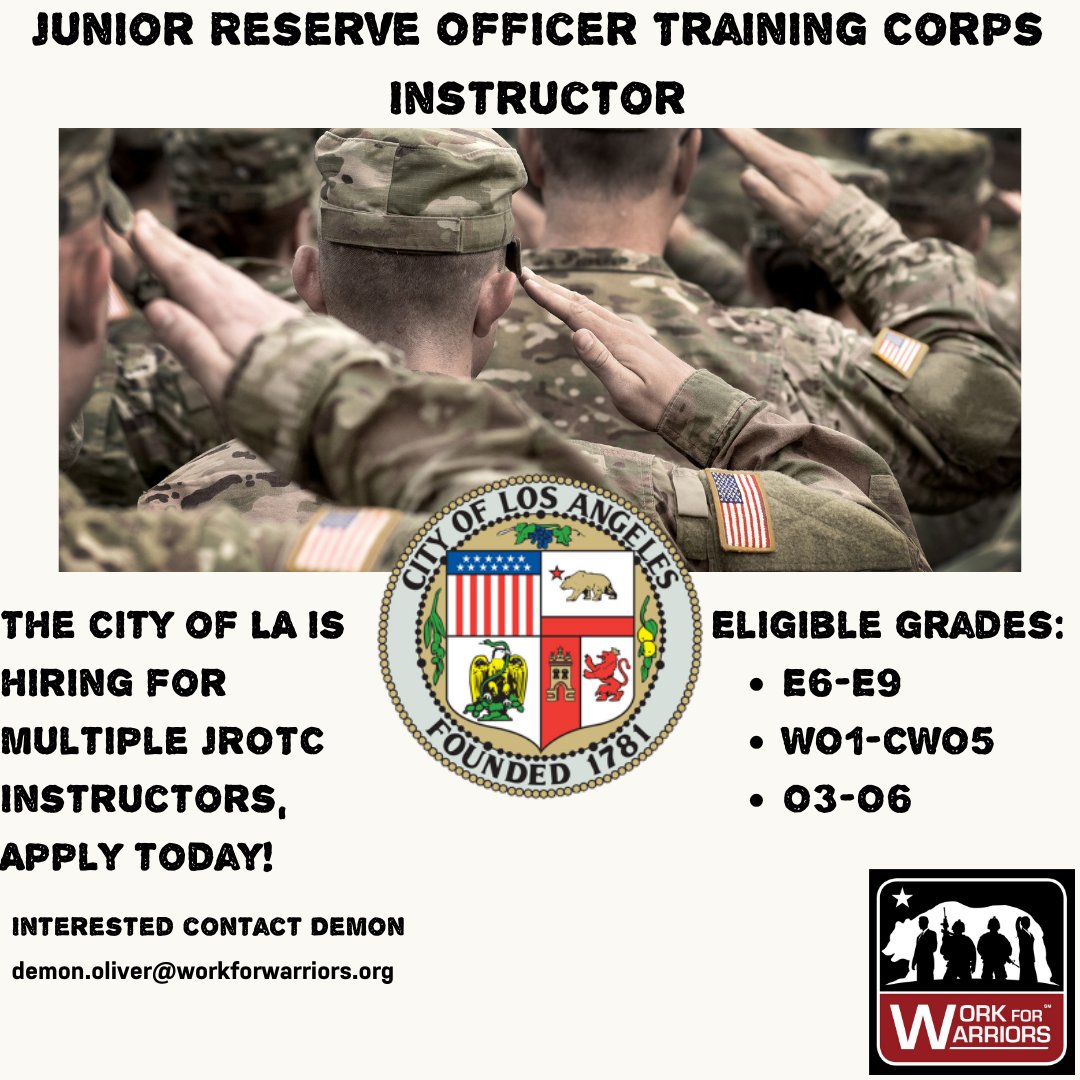 #workforwarriors #NowHiring #JROTC #LosAngeles