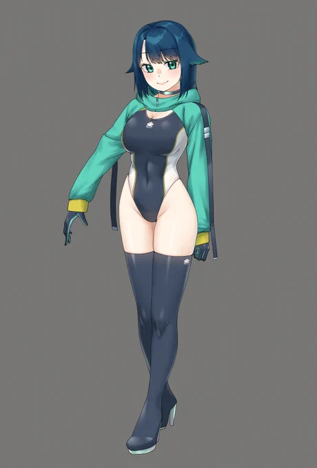 うちの子紹介深海ナナ(ふかみ なな)亜人種を多く受け入れる学園都市の生徒。普段は人間の姿で生活しているが、体力の低下や肌面積の40%が海水または海水と同じ塩分濃度の水に触れることで人魚に戻る体質。#OC #オリジナル #うちの子 #深海ナナ #競泳水着 #人魚 