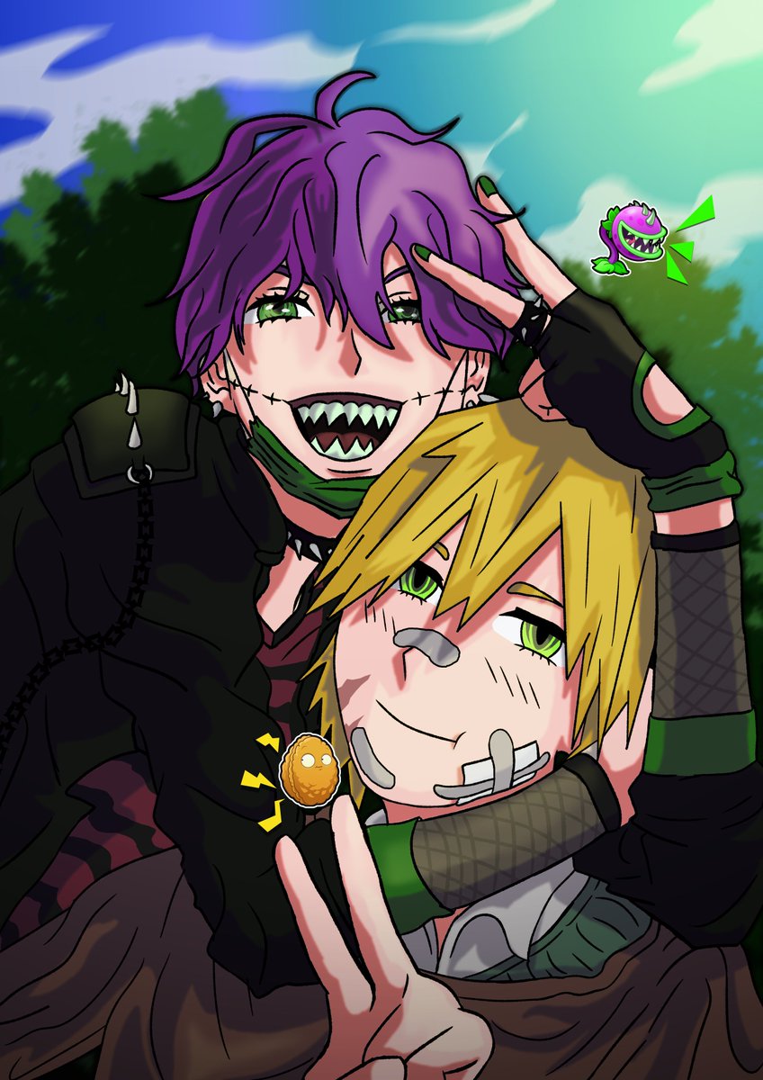 ghost14scary's tweet photo. Chomper and Nut Gijinka :D 🏳️‍🌈
#pvzfanart #pvz2 #pvzoc https://t.co/r6tmOheZuC