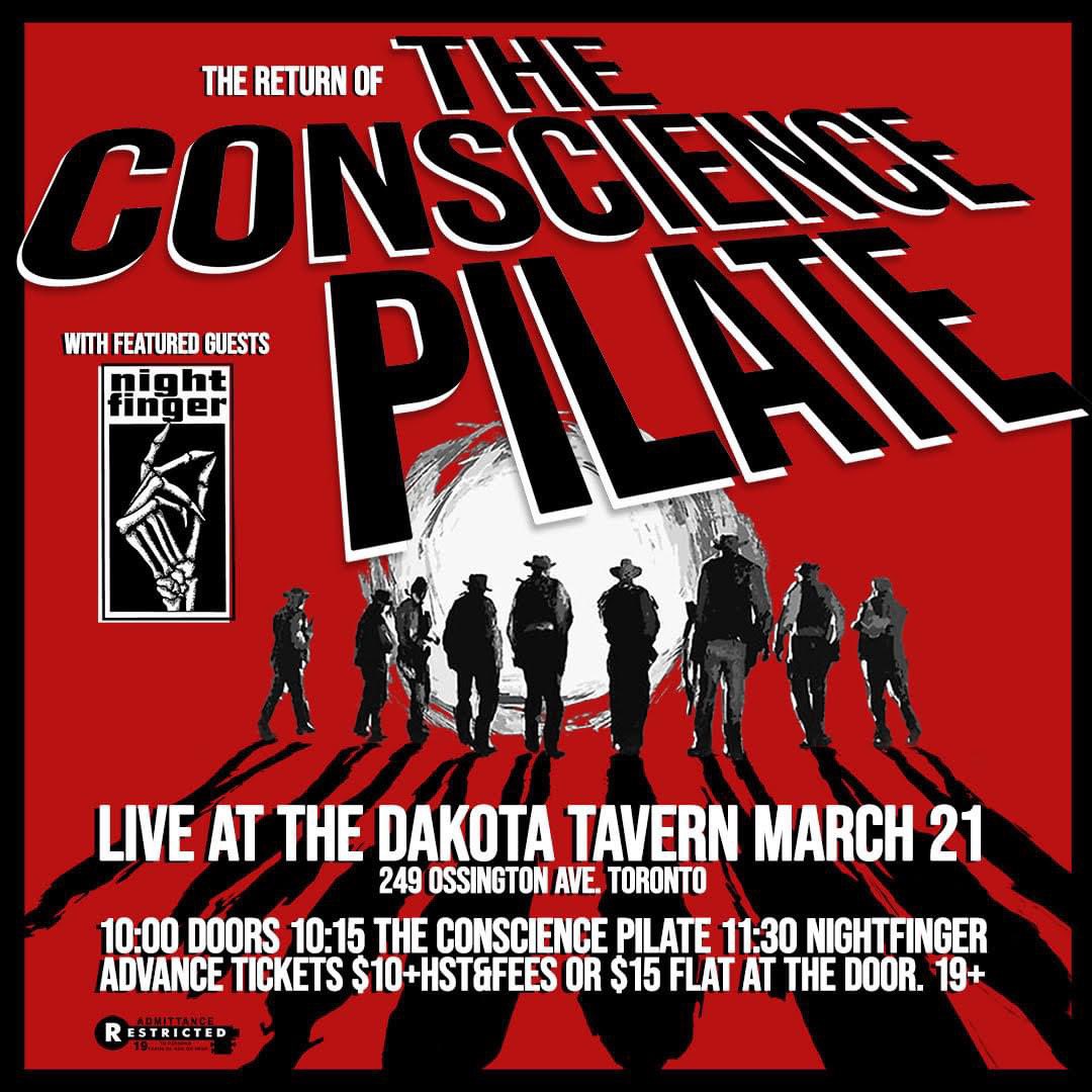 TCPyyz's tweet photo. Come see us at the Dakota Tavern. Neil is back. Juice is on drums. Stacy Stray and Mick McKenzie are on guitars. Pondy is on bass and we’re going to have a blast. Our pals Night Finger are playing too and you gotta see them! See you March 21st! https://t.co/NjbIKugOPk