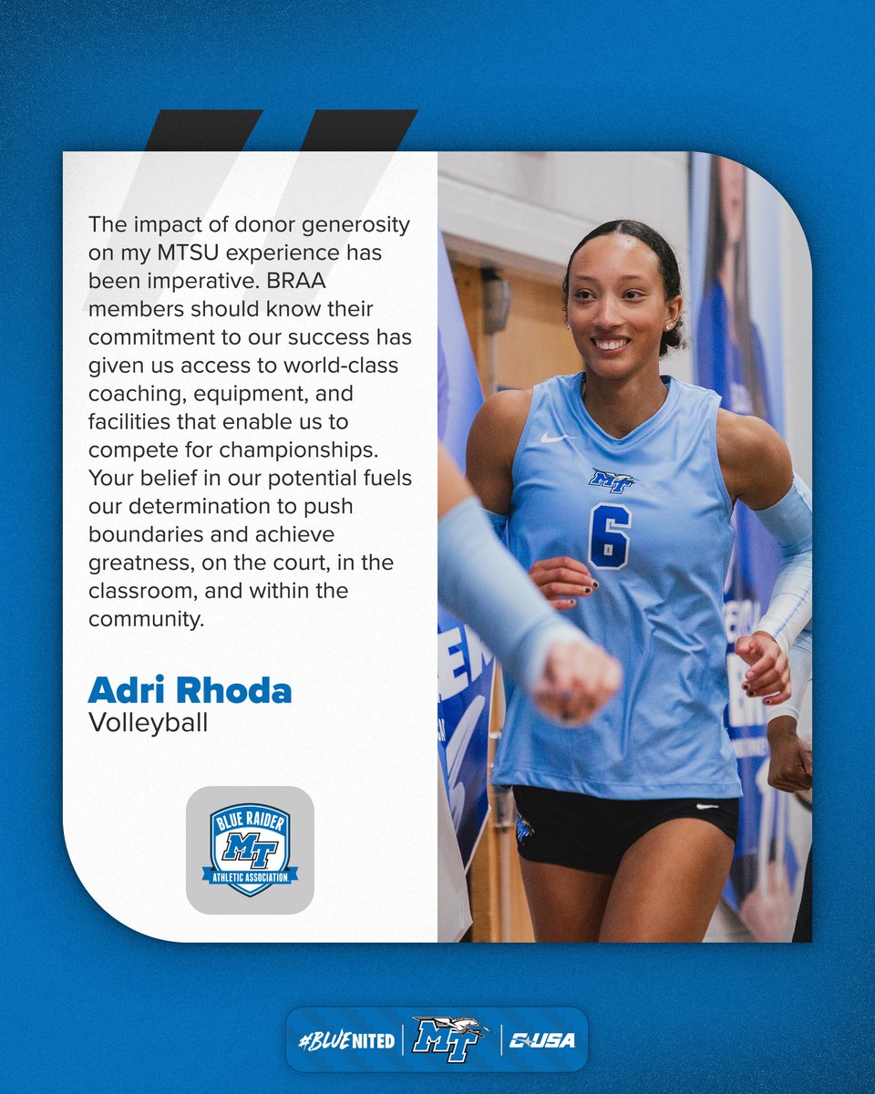 MTSUBRAA's tweet photo. There is still time left to show your support during #TrueBlueGive!

Please click the link below to show your True Blue spirit and support our tremendous student-athletes such as Adri!

https://t.co/KaY6Nk8Jbx https://t.co/8WqpdtoiFU