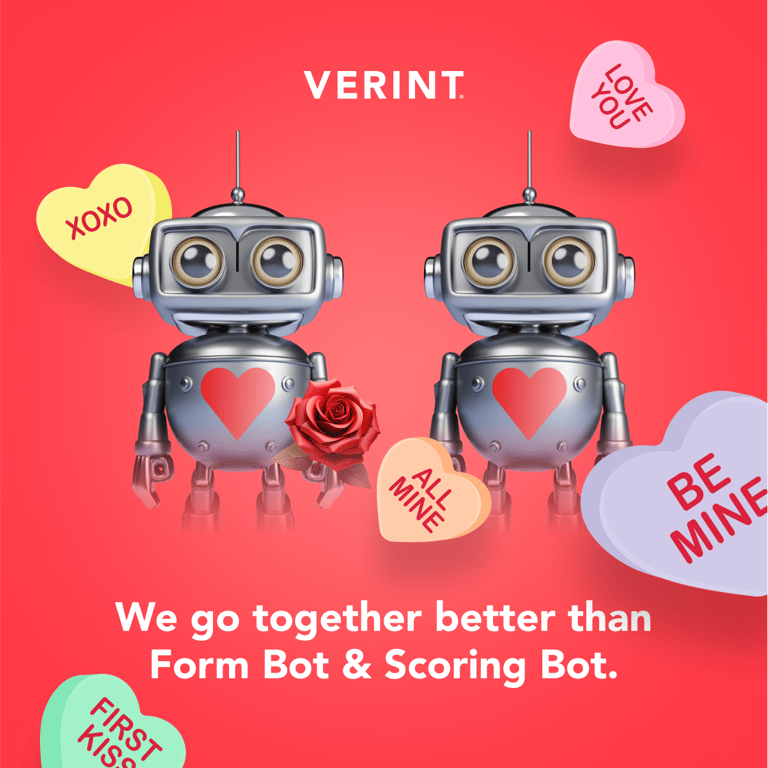 TriciaManning's tweet photo. Talk aBOT an unforgettable Valentine! ❤️ Happy #ValentinesDay to our @Verint Community! #Bots #Automation #CXAutomation #Verint https://t.co/fcT23MaX8x