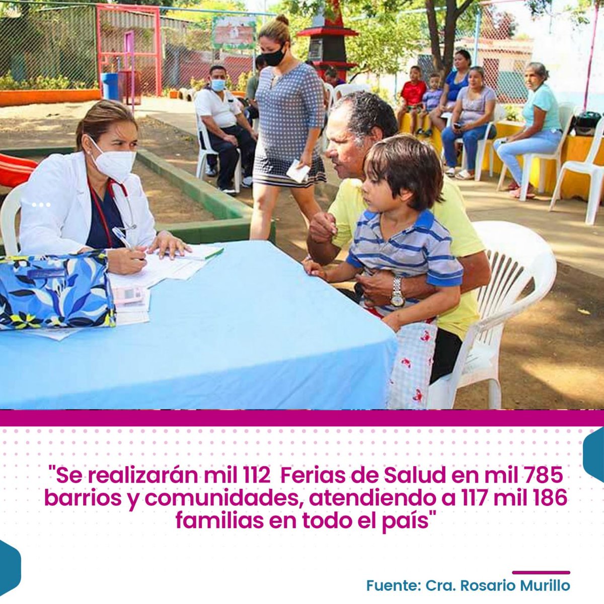 💥🇳🇮🗣La Vice Presidente de #Nicaragua Compañera Rosario Murillo detalló hoy: Se realizarán mil 112 ferias de salud en mil 785 barrios y comunidades atendiendo a 117 mil 186 fanilias en todo el país. @Atego16 @DrSuazo915 @samcarrion18 #UnidosEnVictorias